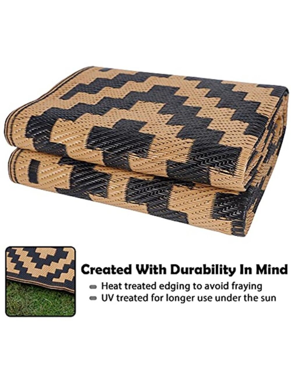 Reversible Mats, Plastic Straw Rug, Modern Area Rug, Large Floor Mat and Rug - Picture 3 of 7
